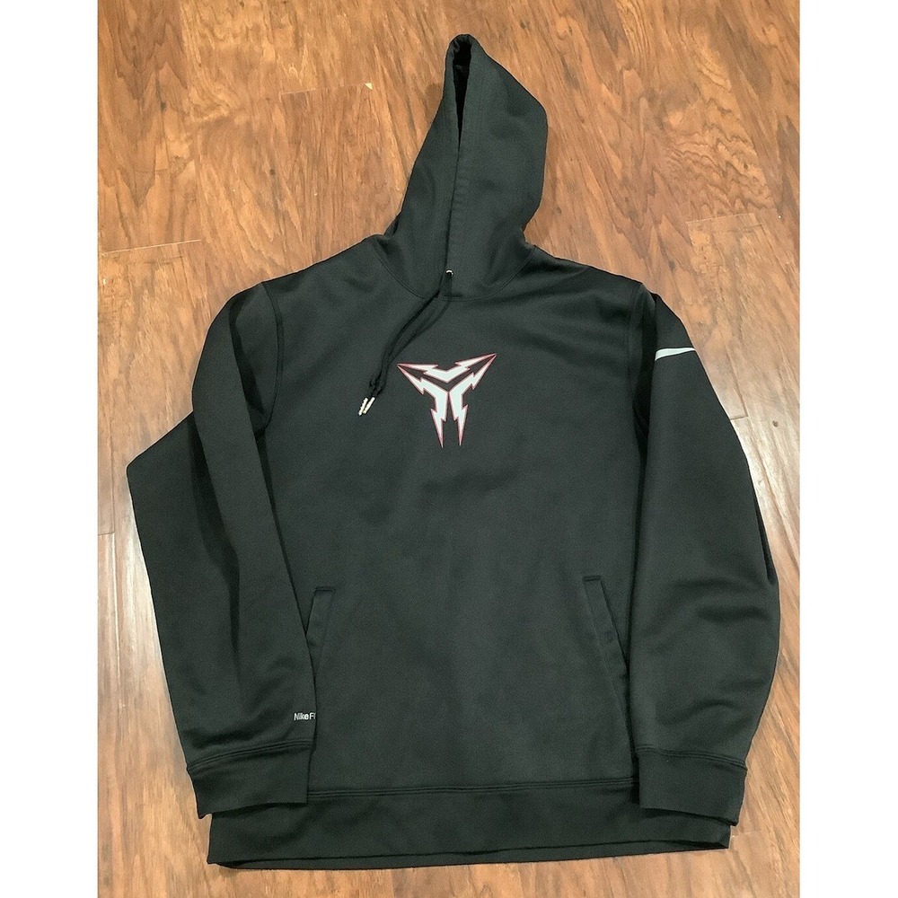 VINTAGE Nike Hoodie Mens L Black Polyester Fit Therma Kobe Bryant Sweatshirt Y2K